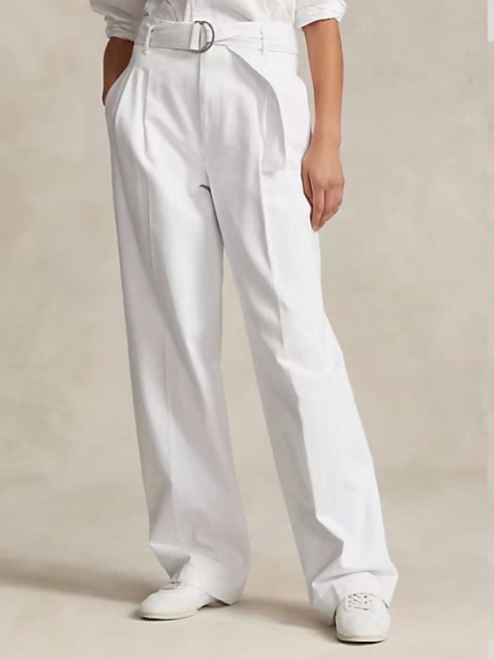 New Ralph Lauren Polo Blue Label White Denim Pleated Pants Size 6 - Picture 2 of 14